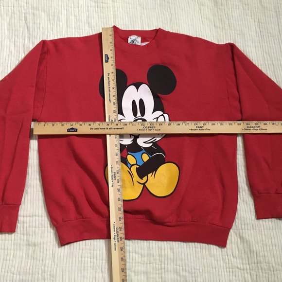 Vintage Double sided Mickey Mouse Red Sweatshirt Disney Size Large? - Picture 3 of 16